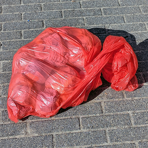 Afvalzak Semi-Doorzichtig Rood